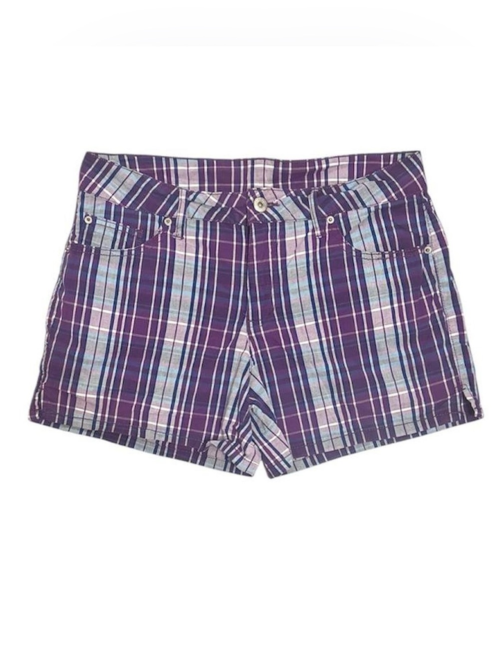 VTG Y2K striped purple and blue kidcore preppy shorts